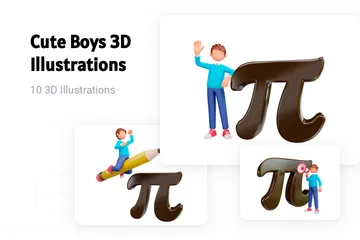 Cute Boys 3D Illustration Pack