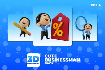 Cute Businessman Vol.4 3D Illustration Pack