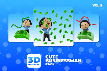 Cute Businessman Vol.5 3D Illustration Pack