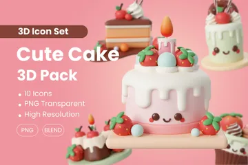 Cute Cake 3D Icon Pack