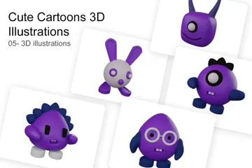 Cute Cartoon 3D Illustration Pack