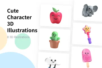 Cute Character 3D Emoji Pack