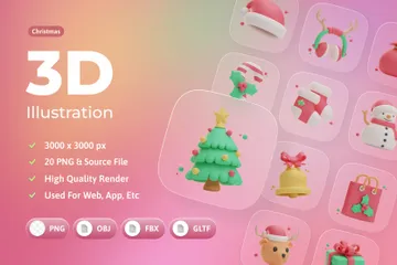 Cute Christmas 3D Icon Pack