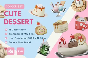 Cute Dessert 3D Icon Pack