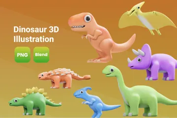 Cute Dinosaur 3D Icon Pack