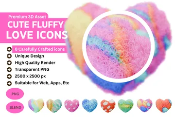 Cute Fluffy Love 3D Icon Pack