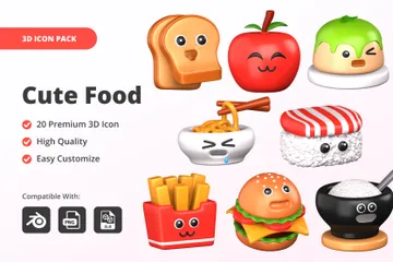 Cute Food 3D Illustration Pack