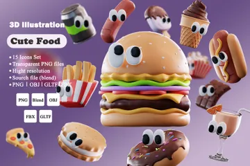 Cute Food 3D Icon Pack