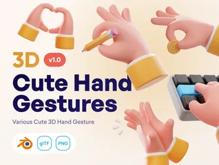 Cute Hand Gestures 3D Illustration Pack