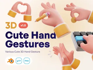 Cute Hand Gestures 3D Icon Pack