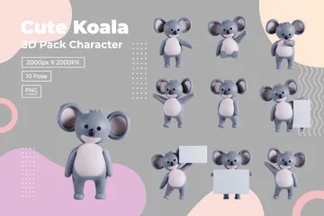 Cute Koala 3D Illustration Pack