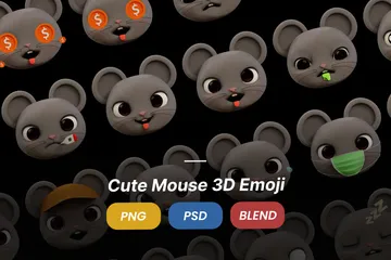 Cute Mouse Emoji 3D Icon Pack