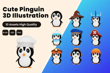 Cute Pinguin 3D Icon Pack