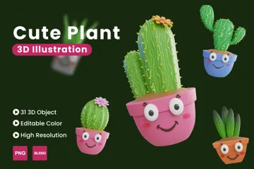 かわいい植物 3D Iconパック