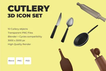 Cutlery 3D Illustration Pack