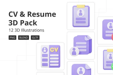 CV & Resume 3D Icon Pack