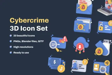 Cyber Crime 3D Icon Pack