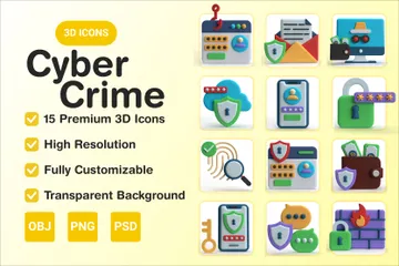 Cyber Crime 3D Icon Pack