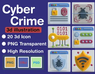 Cyber Crime 3D Icon Pack