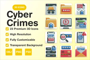 Cyber Crimes 3D Icon Pack