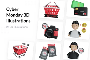 Cyber Monday 3D Illustration Pack