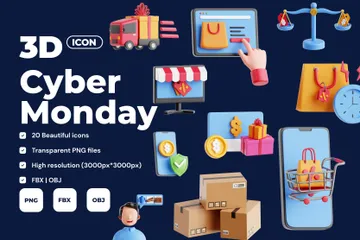 Cyber Monday 3D Icon Pack