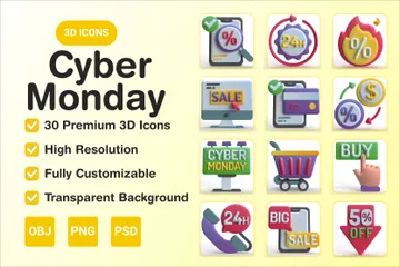 Cyber Monday 3D Icon Pack