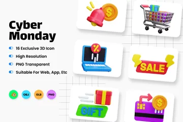 Cyber Monday 3D Icon Pack