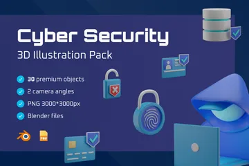 La cyber-sécurité Pack 3D Illustration