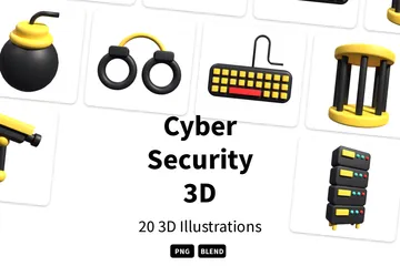 La cyber-sécurité Pack 3D Illustration