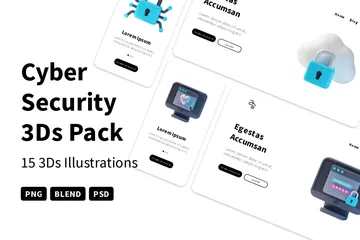 La cyber-sécurité Pack 3D Icon