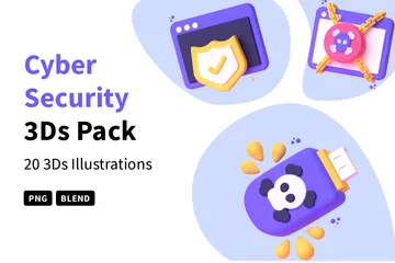 La cyber-sécurité Pack 3D Icon