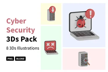 La cyber-sécurité Pack 3D Icon