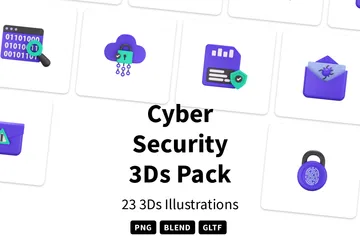 La cyber-sécurité Pack 3D Icon