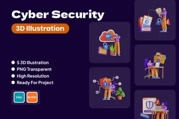 La cyber-sécurité Pack 3D Illustration