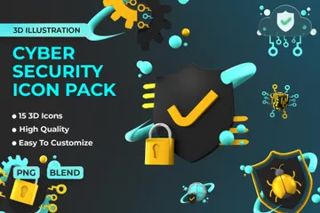 La cyber-sécurité Pack 3D Icon