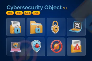 La cyber-sécurité Pack 3D Icon