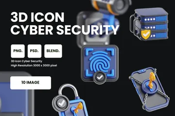 La cyber-sécurité Pack 3D Icon