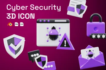 La cyber-sécurité Pack 3D Icon