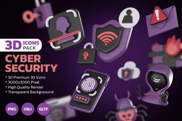 La cyber-sécurité Pack 3D Icon