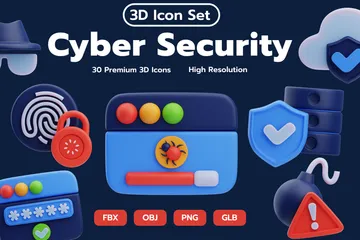 La cyber-sécurité Pack 3D Icon