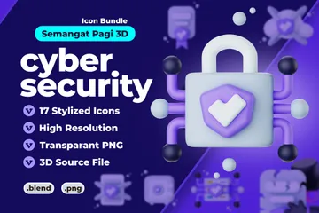 La cyber-sécurité Pack 3D Icon