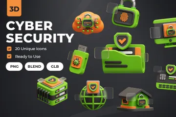 La cyber-sécurité 3D Icon Pack