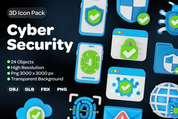 La cyber-sécurité 3D Icon Pack