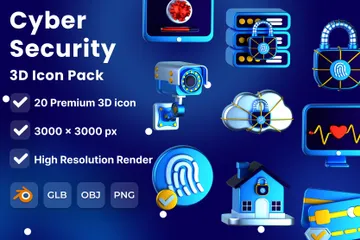 La cyber-sécurité Pack 3D Icon