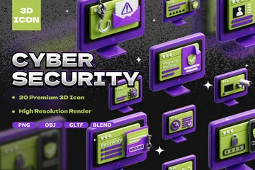 La cyber-sécurité 3D Icon Pack