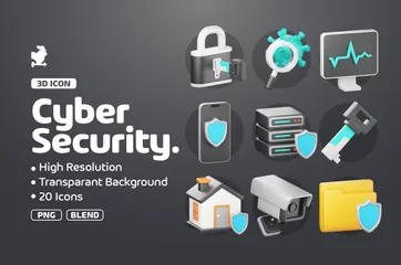 La cyber-sécurité Pack 3D Icon