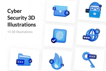 サイバーセキュリティ 3D Illustrationパック