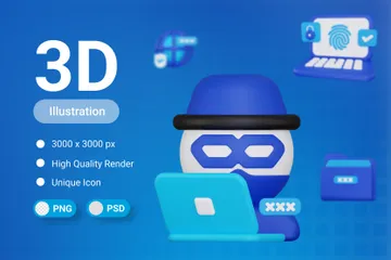 サイバーセキュリティ 3D Illustrationパック