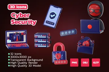 Cyber Security 3D Icon Pack